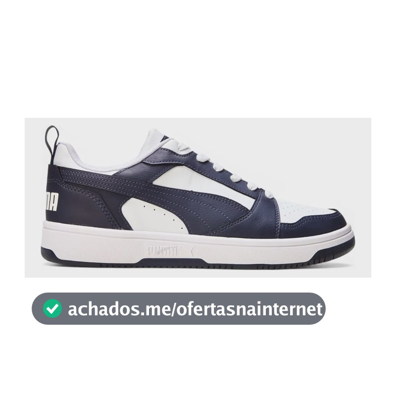 Tênis Casual Masculino Rebound V6 Low Puma Puma White-new Navy Liso 40 Br