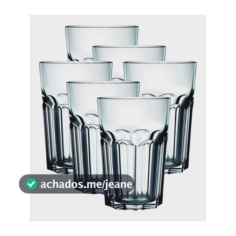 Copos de Vidro Grosso Original line Glass de 400 ml Água Suco Drink Premium Cor Transparente