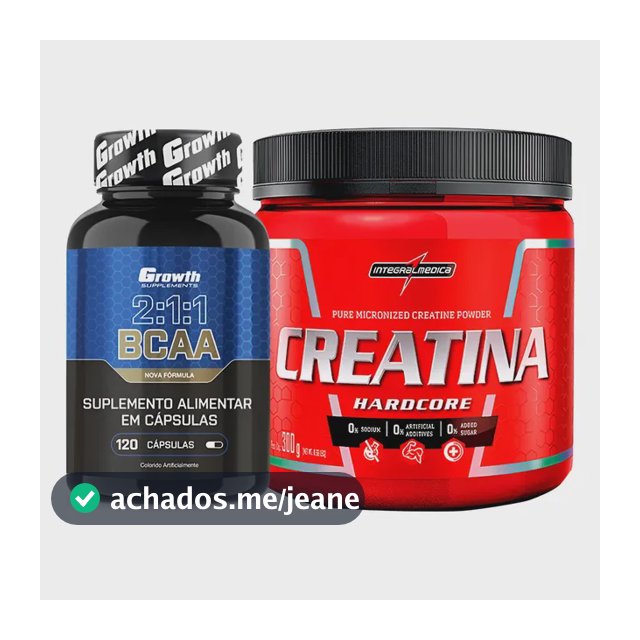 Bcaa 120 Caps Growth + Creatina Pura 300g Integralmedica