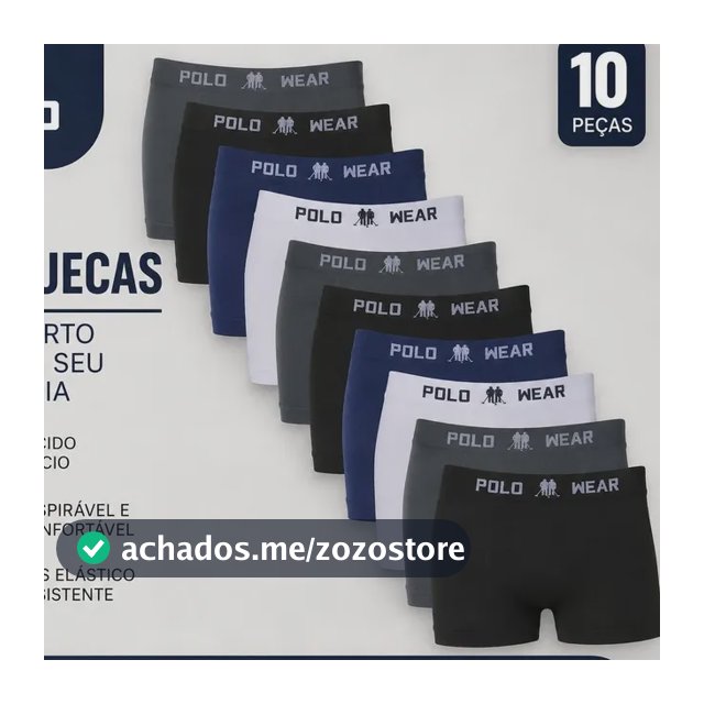 Kit 10 Cuecas Masculinas Box Microfibra Polo Wear