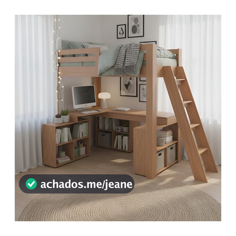 Cama Office Solteiro Adulto Com Escrivaninha Star Ee