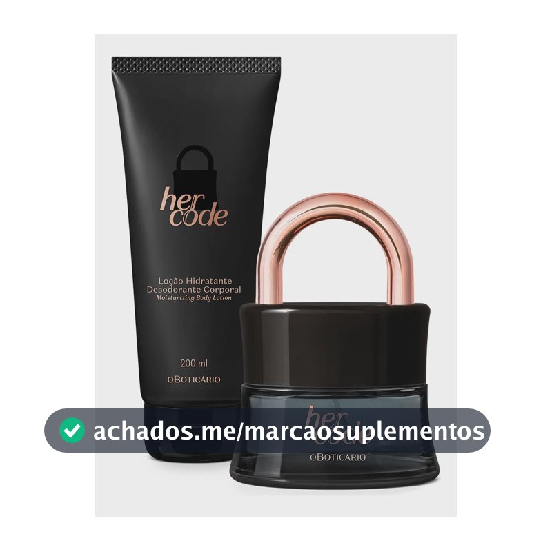 Her Code Eau De Parfum 50ml + Loção Corporal 200ml Vegano Cruelty-Free