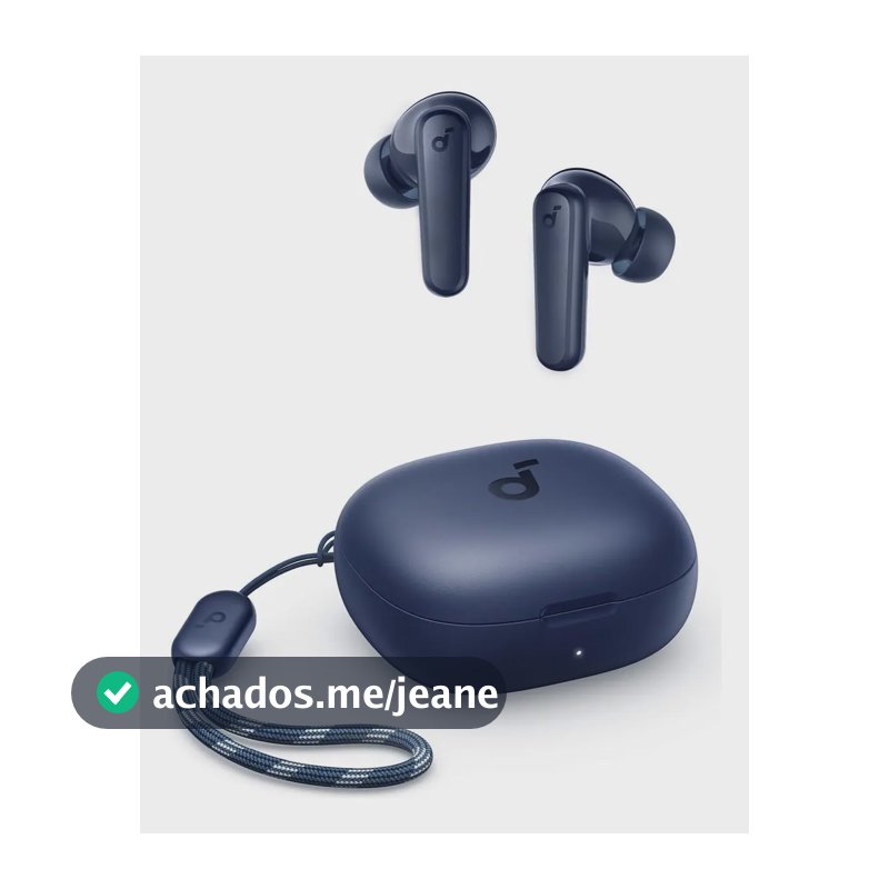 Fone de Ouvido Soundcore P20i Bluetooth 5.3 Grave Potente Drivers 10mm 30h Bateria Carregamento Rápido App Personalização De Som Via App IPX5 2 Mics IA para Chamadas Claras Case Compacto Cor Azul