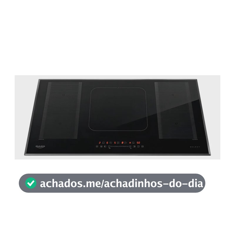 Cooktop de Indução 5 Bocas Dako Select com 2 Zonas Flexíveis e 7200W com Mesa em Vidro Cerâmico 220 V