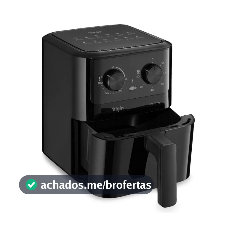 Fritadeira Elétrica Air Fryer Quad Fry 4,2 L,1400w Preto Elgin