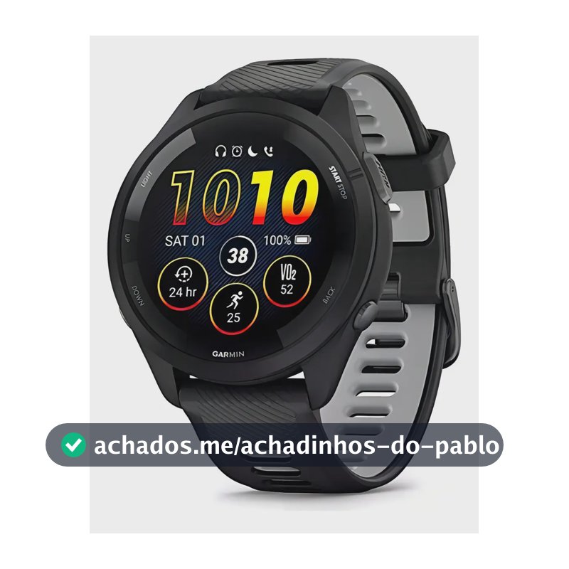 Relógio Smartwatch Garmin Forerunner Music 265 Amoled Preto/cinza