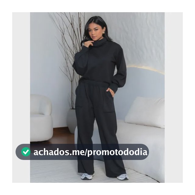 Conjunto Moletom Feminino Inverno Algodao Oversized