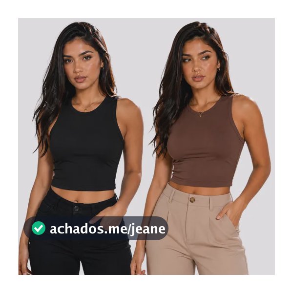 Kit 2 Blusas Regata Feminina Suplex Dia A Dia Básica Casual Preto E Marrom Gg