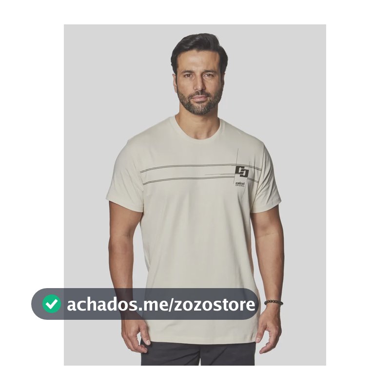 Camiseta Colcci Masculino 350112369 Bege Taupe Logo M Estampa Localizada