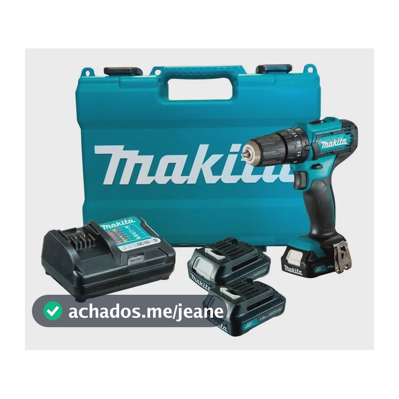 Parafusadeira Furadeira Impacto Makita Hp333 12v 2 Baterias Azul 12