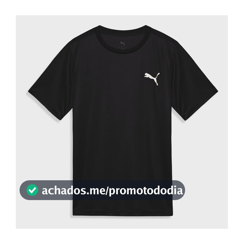 Camiseta Ess Small Puma Logo Poly Tee Masculina Puma Preto G