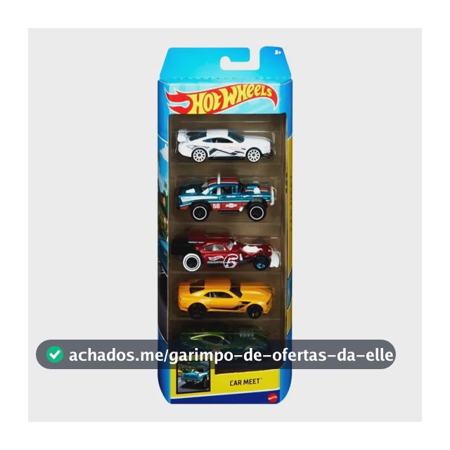 Kit Com 5 Carrinhos Sortidos Hot Wheels Coloridos Mattel