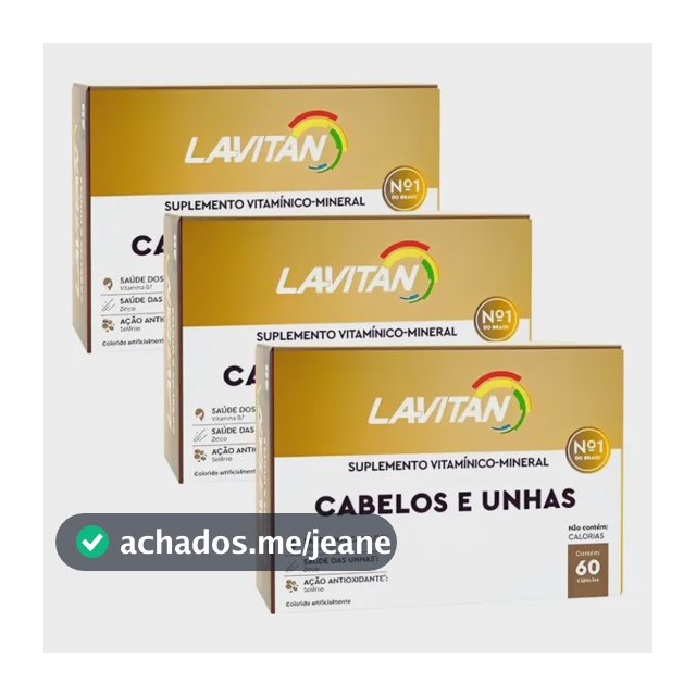 Kit 3x Lavitan Hair C/60 Cáps Vitamina Força Cabelos E Unhas
