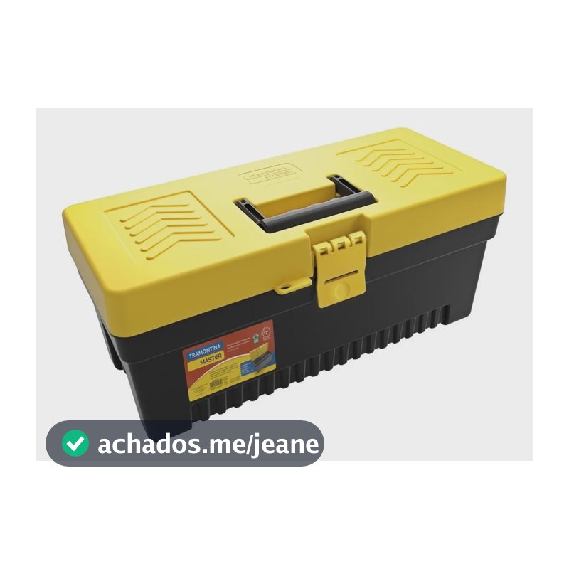 Caixa plástica para ferramentas 17 Tramontina Master cor amarelo e preto