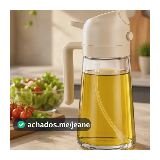 Azeiteiro Borrifador de Vidro 470ml para Óleo e Vinagre com Spray Dosador
