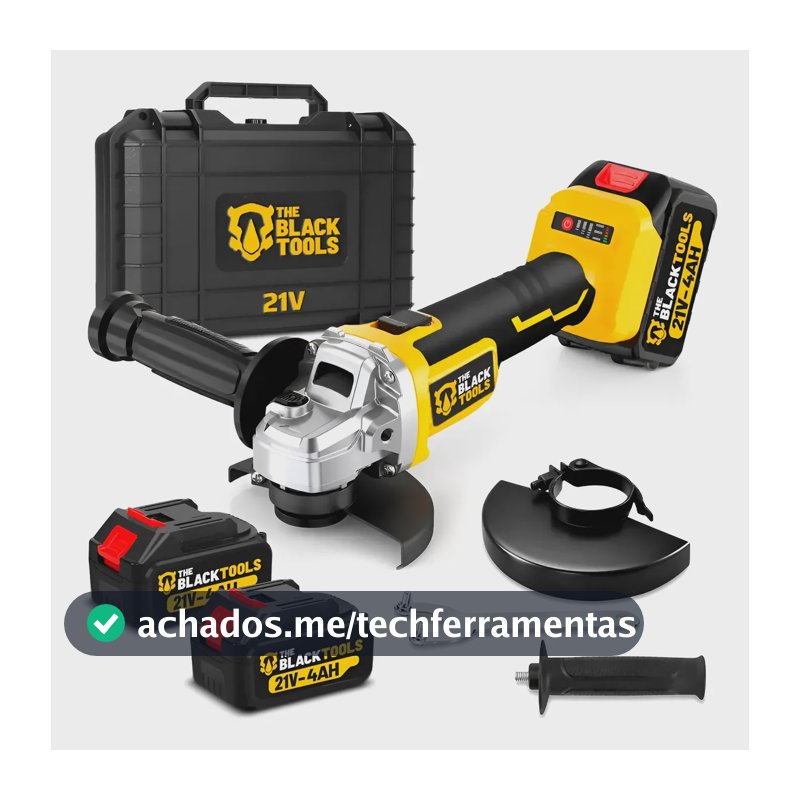 Esmerilhadeira Lixadeira Angular 9000rpm-bateria De Lítio Amarelo 127/220v 50/60hz