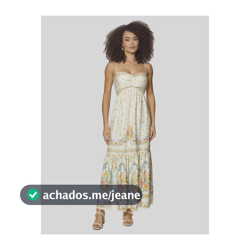 Vestido Longo Feminino Farm Alcinha Aurora Aurora_bg Seda Florido M