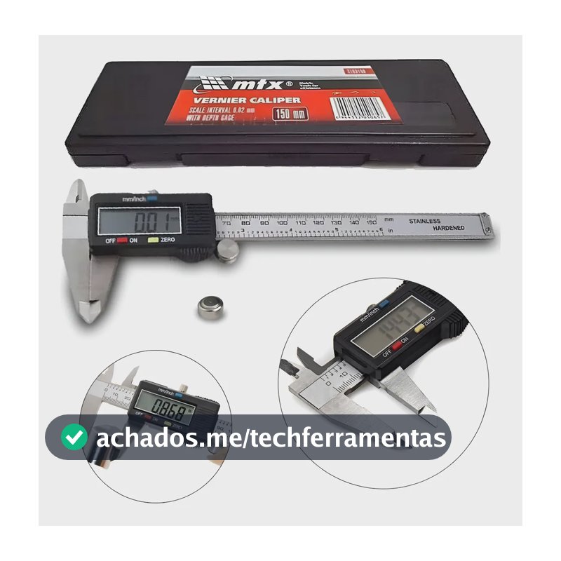 Paquimetro Digital 150mm Inox Profissional C/ Estojo Mtx