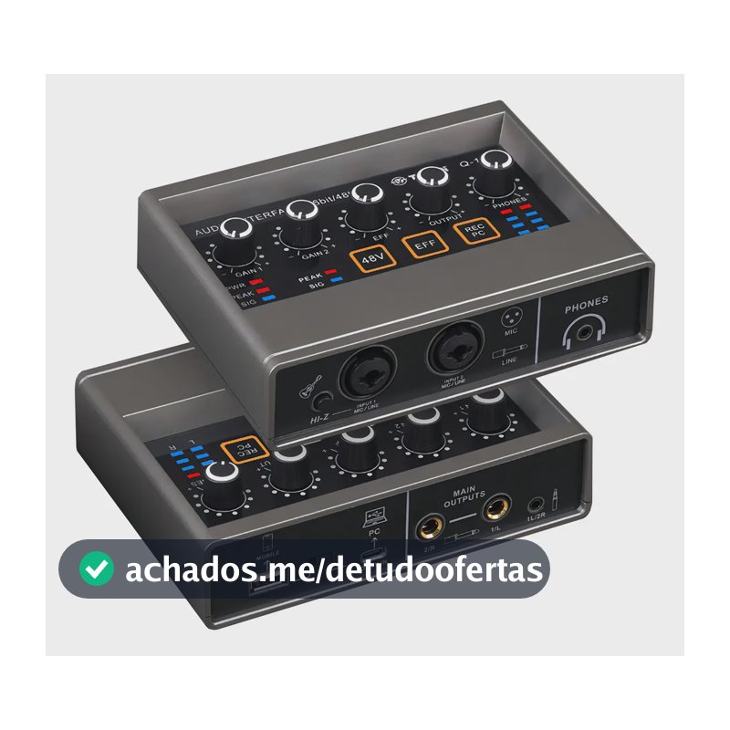 Interface de Áudio USB Teyun Q-16 Placa de Som com DSP Preto