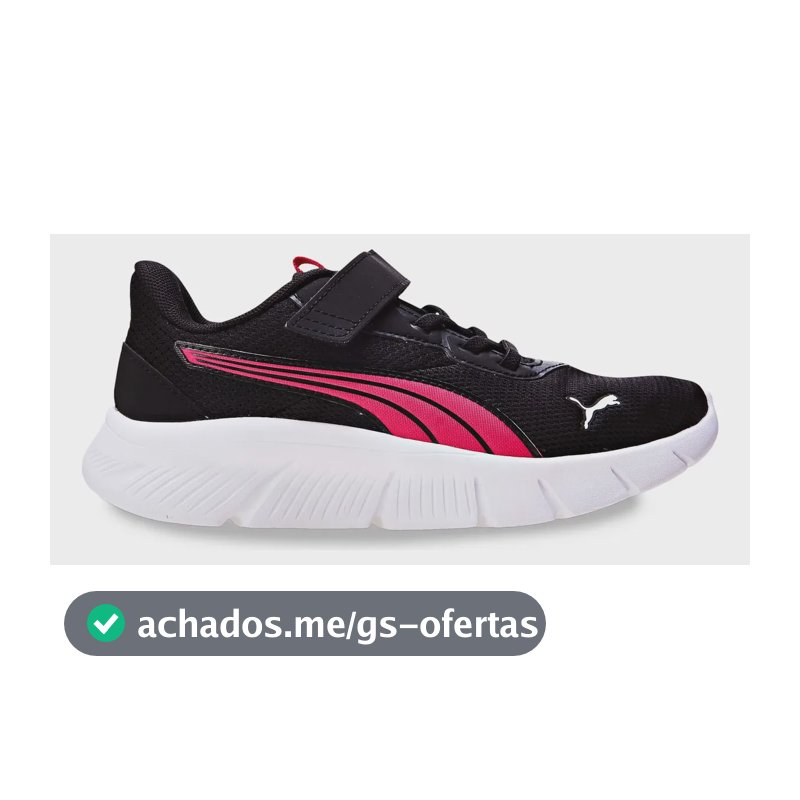 Tênis Infantil Flexfocus Modern Running Puma Puma Black-puma Pink-puma White Geométrico 31 Br