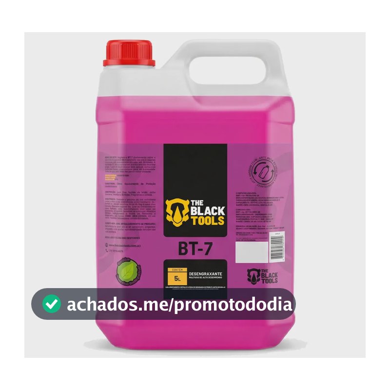 Desengraxante Bt-7 Galão 5l Limpeza Pesada Multiuso Automotivo Motores Chassis Oficina The Black Tools