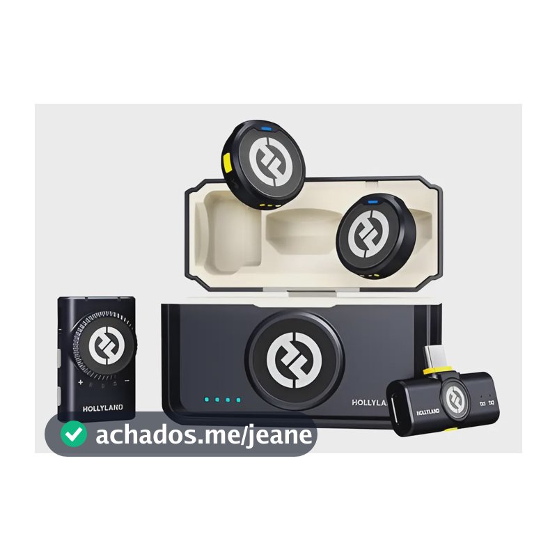 Microfone Hollyland Lark M2 Mini Combo Sem Fio Preto Preto