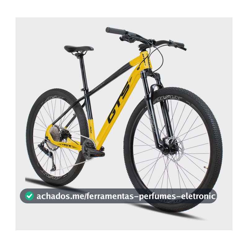 Bicicleta Aro 29 Gts Feel Avax 12v Freio A Disco Hidráulico Cor Preto/amarelo Tamanho Do Quadro 19