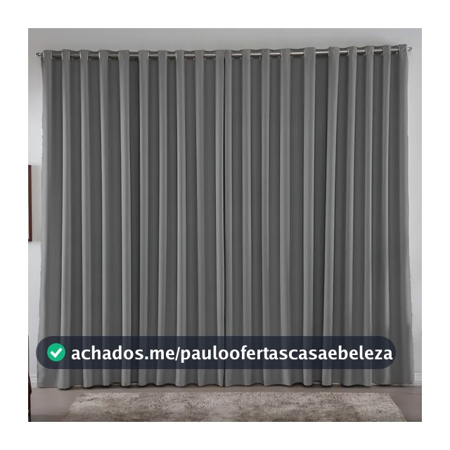 Cortina 3,00x2,80 Metros Blackout Blecaute Cinza Corta Luz Em Tecido Grosso Para Quarto E Sala Casa Laura Enxovais