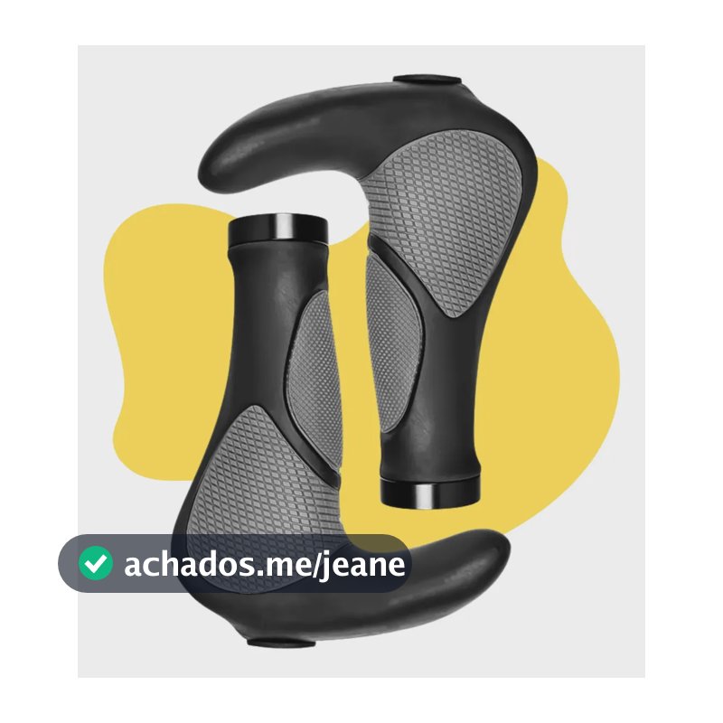 Manopla De Bike Com Bar End Preto E Cinza Ergonômica Preto
