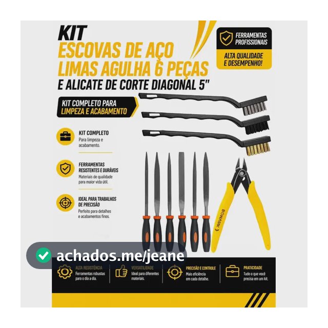 Kit de Acabamento para Impressão 3D e Modelismo com 10 Peças: Escovas, Limas Agulha e Alicate de Corte 5"