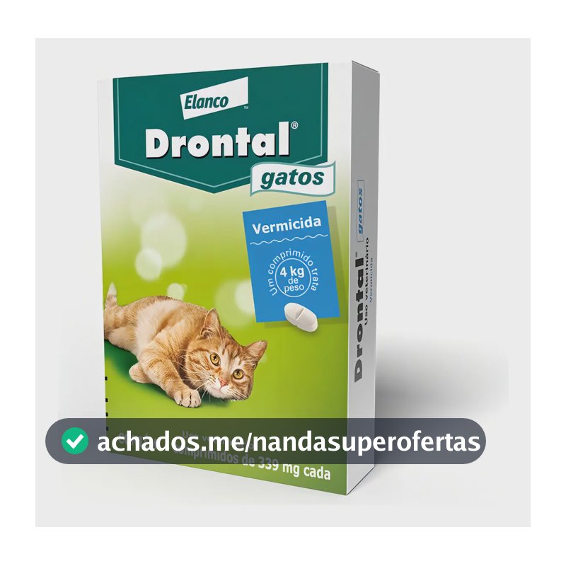 Drontal Vermífugo para Gatos 4 Comprimidos Proteção Intestinal Completa