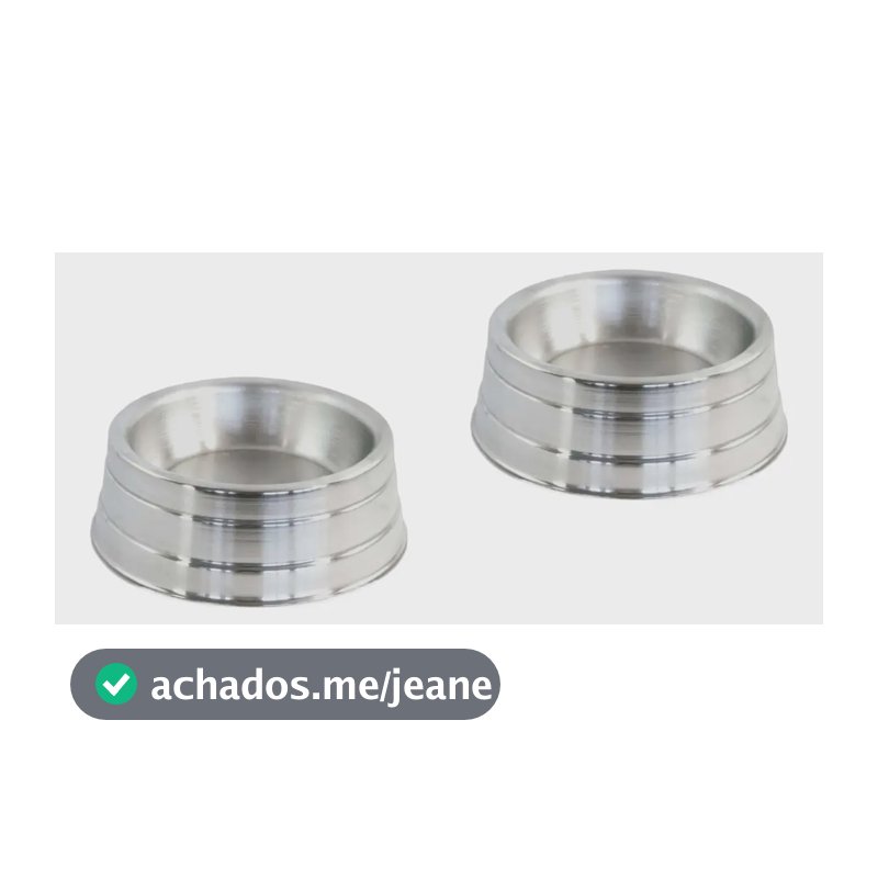 2 Potes Pesados Ração Água Ração Pequeno 750ml Cachorro Gato Cor Prateado