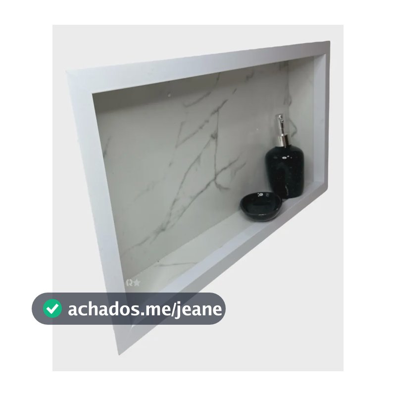 Nicho Porcelanato Para Banheiro Embutir Parede 60x30x10cm Cor Mármore Branco