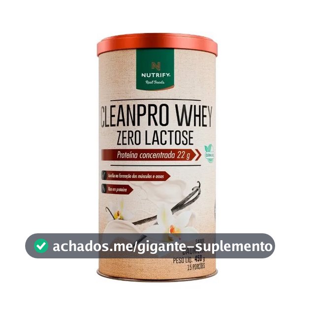 Proteína Clean Pro Whey Zero Lactose Nutrify Baunilha