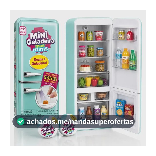 Mini Geladeira Brinquedo Infantil Epsilon Azul-turquesa