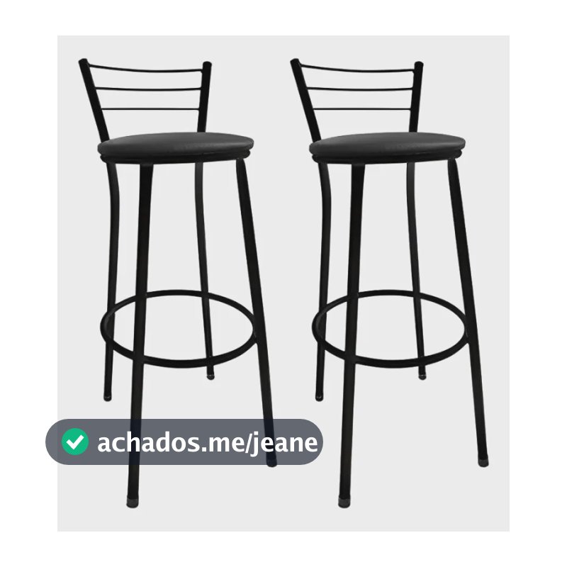 Banquetas Bistro Alta Cozinha, Balcão, Lanchonete Preto Cor Preto