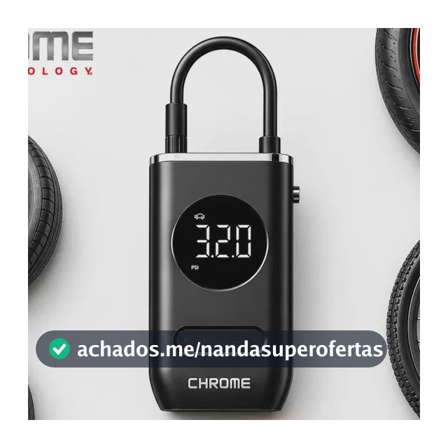 Mini Compressor Bomba De Ar Digital Portátil para Carro Moto Bicicleta com Calibrador Digital Inflador Elétrico de Pneus LCD Lanterna LED Compacto e Recarregável Preto
