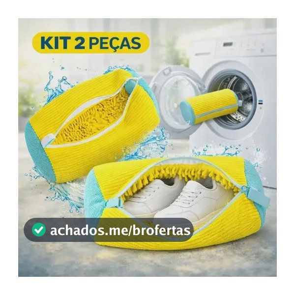 Kit 2 Sacos De Lavagem Tênis Sapatos Multiuso Máquina Lavar Cor