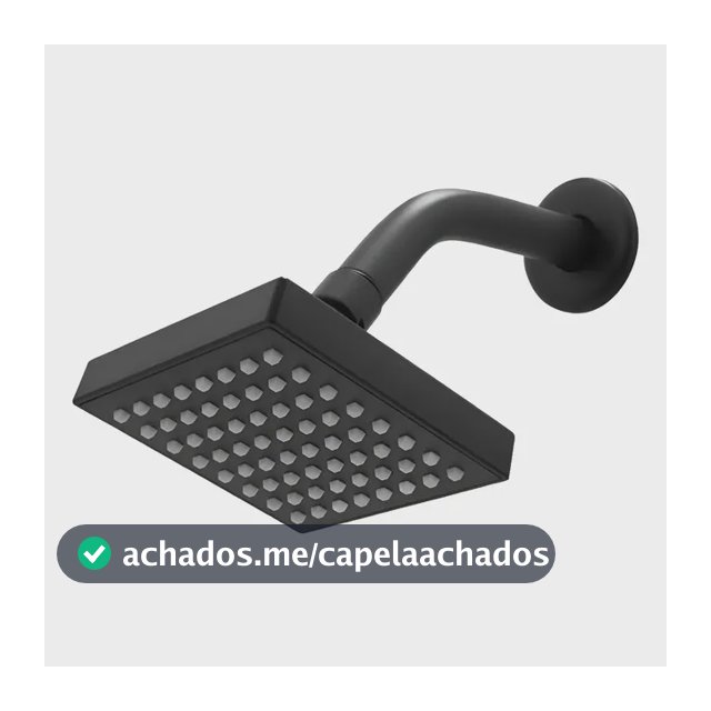 Ducha Quadrada Chuveiro Articulável Solar Gás Preto Fosco Cinza-escuro