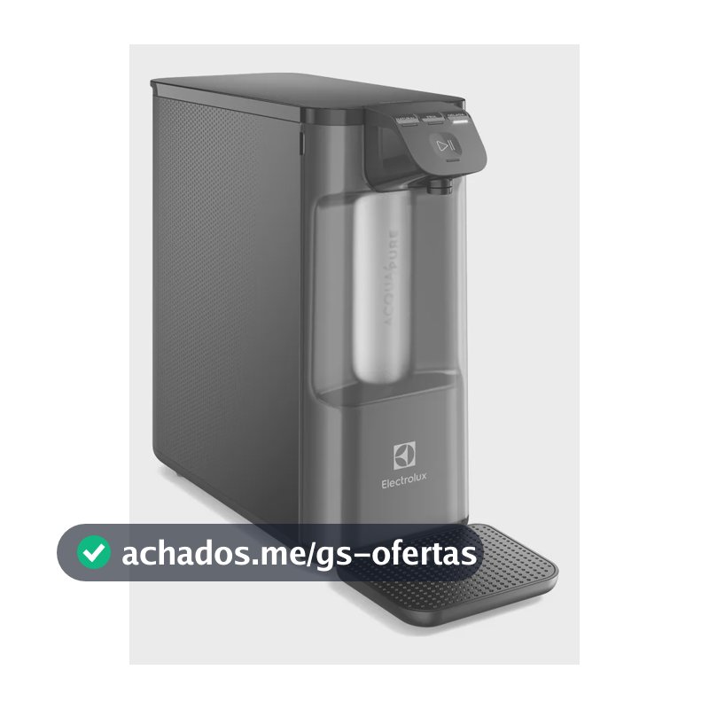 Purificador de Água Gelada Fria e Natural Elétrico Compacto Eletrônico placa Filtro refil 6 meses ou 3000l Painel Touch Bivolt Cinza PE12G Electrolux