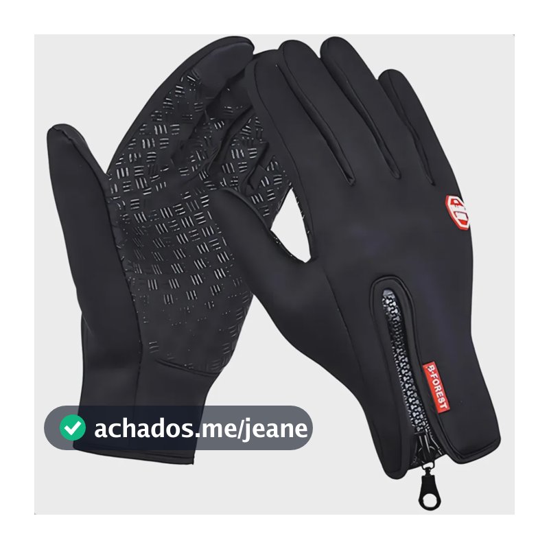 Luva Térmica Moto Frio Chuva Impermeável Touch Screen Água Preta L-g