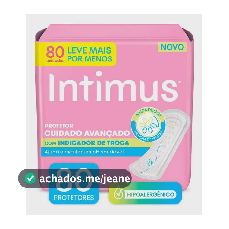 Intimus Protetor Diário com Indicador de Troca 80 unidades