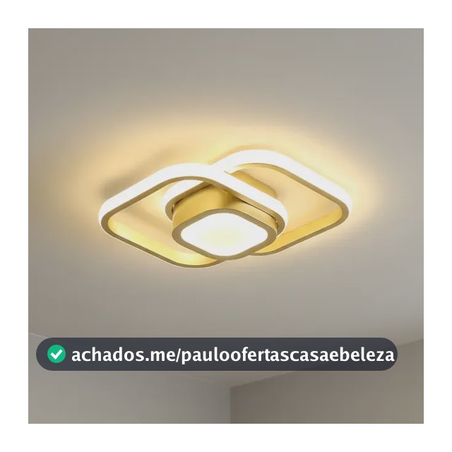 Luminária De Teto Moderna,plafon Sobrepor Lustre Led 3 Em 1 127/220v Dourado