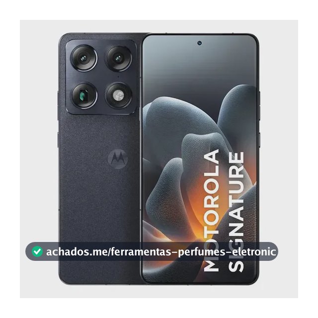 Smartphone Motorola Signature 5G - 512GB 12gb Ram + 12gb Ram Boost, 3 cameras 50MP Sony Lytia e Zoom 100x, Tela 1.5K extreme Amoled 165hz - Preto