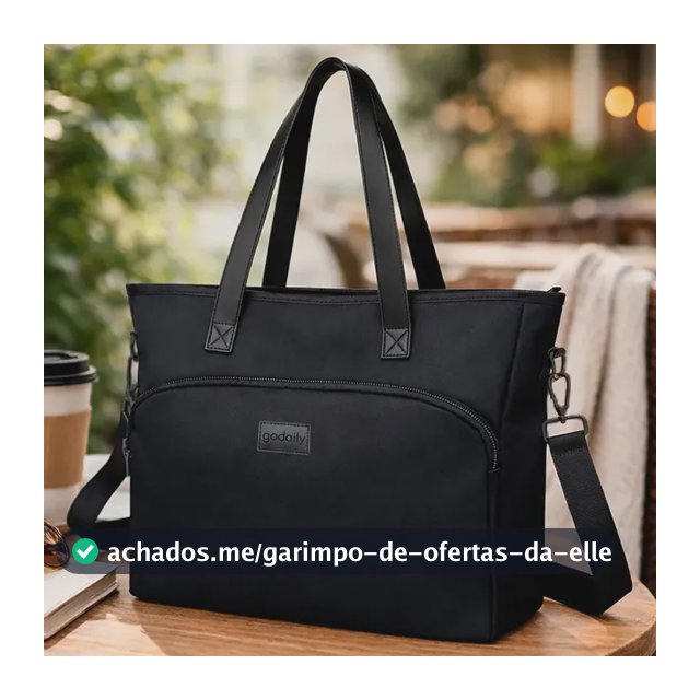 Bolsa Tote Loop Godaily Leve Moderna Feminina Cor Preto