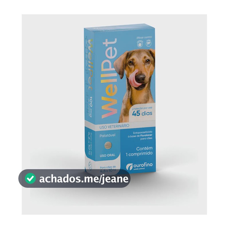 Ourofino Wellpet Pulgas/Carrapatos Cães de 4,6 A 10 Kg