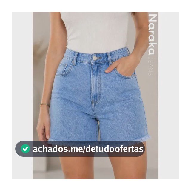 Short Jeans Feminino Meia Coxa Cintura Alta Levanta Bumbum