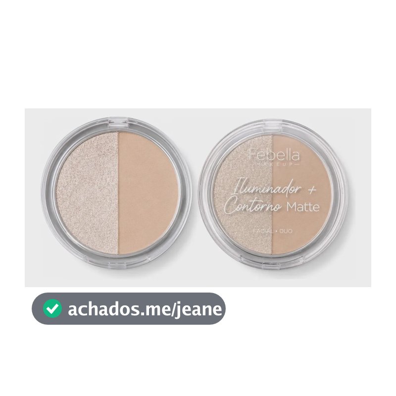 Iluminador + Contorno Matte Makeup Duo Longa Duração Febella 02