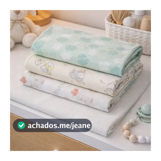 Kit 3 Un Mantinha Cueiro Papi 100% Algodão Bebê Unissex Neutra