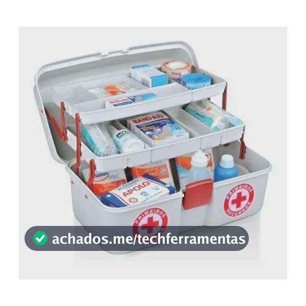 Caixa de Primeiros Socorros Arqplast Plástico 33cm 3 Compartimentos